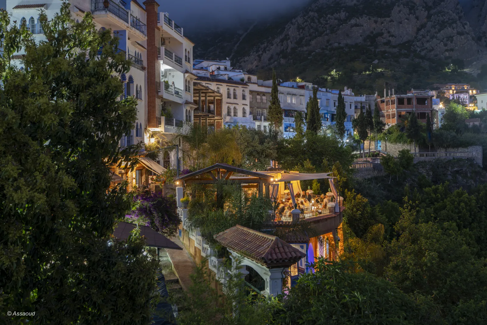 Triana restaurant facade in Chefchaouen